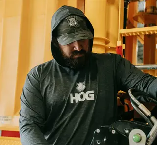 Hog Long Sleeve Hoodie with Flag
